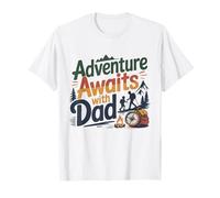 Adventure Awaits with Dad Camisa Día del Padre Camper Outdoor Camiseta
