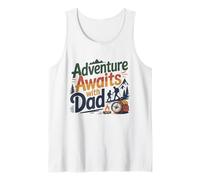 Adventure Awaits with Dad Camisa Día del Padre Camper Outdoor Camiseta sin Mangas