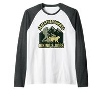 Adventure Buddies Rutas de Senderismo Wagging Tails Love Dogs Camiseta Manga Raglan