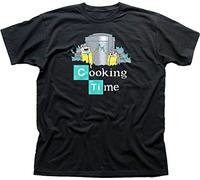 Adventure Cooking Time Finn Jake Breaking Bad Walter Black Cotton t-Tshirts Camisetas y Tops Black(Small)
