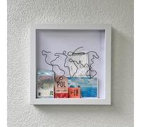Adventure file box Scatola archivio avventura | Scatole portaoggetti per ricordi viaggio | Collezione biglietti viaggio legno Cornice per scatola ombra | Custodia per avventure organizer per biglietti
