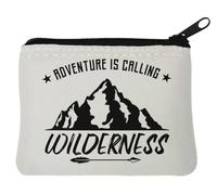 Adventure Is Calling Wilderness - Monedero de neopreno (10 x 11 cm), color blanco, White, Talla única