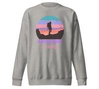 Adventure is Calling with Scenic View - Sudadera unisex de cuello redondo para adultos, Gris carbón., S