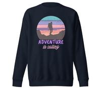 Adventure is Calling with Scenic View - Sudadera unisex de cuello redondo para adultos, Navy Blazer, XL