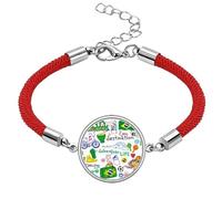 Adventure Life Brazil Journey Brazil Lucky - Pulsera de cuerda roja hecha a mano