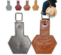 Adventure Magnetic Hat Clip, Hat Magnet Clip for Travel on Bag, Handcrafted Leather Cap Clips with Easy Clip-On Design, Caps Holder for Backpack, Luggage, Outdoor Hiking, Camping Trips(Brown+Silver)