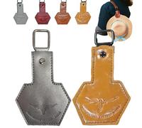 Adventure Magnetic Hat Clip, Hat Magnet Clip for Travel on Bag, Handcrafted Leather Cap Clips with Easy Clip-On Design, Caps Holder for Backpack, Luggage, Outdoor Hiking, Camping Trips(Silver+Yellow)