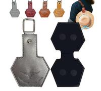 Adventure Magnetic Hat Clip, Hat Magnet Clip for Travel on Bag, Handcrafted Leather Cap Clips with Easy Clip-On Design, Caps Holder for Backpack, Luggage, Outdoor Hiking, Camping Trips(Silver*1)