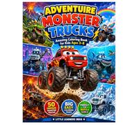 Adventure Monster Trucks Coloring Book for Kids Ages 3-8: 50 Unique Monster Truck Adventures to Color | Dinosaur, Robot, Space, Ocean, Volcano & More | Big Easy Coloring Pages for Kids Ages 3-8