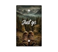 Adventure Nature - Cubierta para interruptor de luz, cubierta de enchufe, botas de senderismo marrón terroso para decoración del hogar, placas de pared termoplásticas, placa de cubierta en blanco de