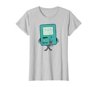 Adventure Time BMO Camiseta, Mujer, Plata, XS