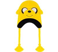 Adventure Time - Gorro de Punto Peruano de Invierno con borlas, Color Amarillo, Talla única