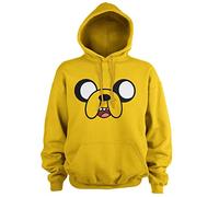 Adventure Time Licenciado Oficialmente Jake The Dog Sudaderas con Capucha (Dorado), Large
