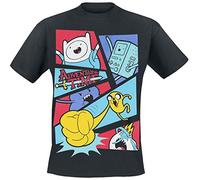 Adventure Time - T-Shirt (Unisex-Xl) Pop Art (Black)