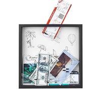 Adventure Travel Memory | Wooden Archive Shadow Box Frame for Travelling Movie Ticket Photo Postcard Collection | Storage Box with Slot | Multiple Size| World Map Design