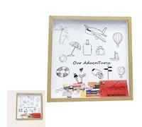 Adventure Travel Memory | Wooden Archive Shadow Box Frame For Travelling Movie Ticket Photo Postcard Collection | Storage Box with Slot| Multiple Size| World Map Design