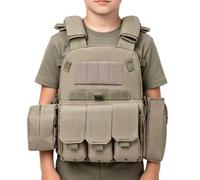 Adventure Vest Kids - 45 x 35 cm Army Assault Vest | Kids Army AssaultVest Oxford Cloth actical Combat Adjustable Airsoft Paintball Outdoor Play Uniform Boys Girls Gear