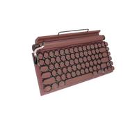 Adventurers Teclado mecánico estilo máquina de escribir retro, 83 teclas, 75 % de diseño compacto, Bluetooth 5.0 y con cable, interruptor azul intercambiable en caliente, retroiluminación blanca para