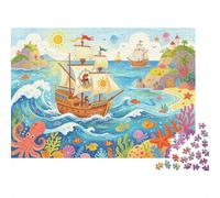 Adventures of Sinbad Puzzle 1000 Piezas Puzzle Reciclable Velero Puzzles for Elderly Tiempo De Juego En Familia Props Aliviar La Dehombrescia Senil Great Regalo 70x50cm/1000 piezass