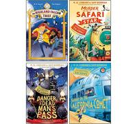 Adventures on Trains Collection 4 Books Set By M. G. Leonard & Sam Sedgman (Danger at Dead Man's Pass, Murder on the Safari Star, Kidnap on the California Comet & The Highland Falcon Thief)