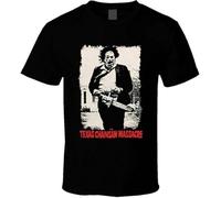 adver New The Texas Chainsaw Massacre Leatherface Horror Movie Black T Tshirts Camisetas y Tops(XX-Large)