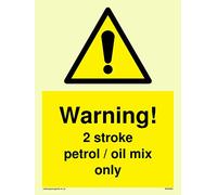 Advertencia 2 tiempos de mezcla de gasolina y aceite sólo