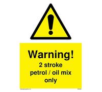 Advertencia 2 tiempos de mezcla de gasolina y aceite sólo