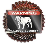 Advertencia: Bulldog Security - Keep Out! Decoración del hogar, regalos matemáticos, bricolaje, calcomanía de vinilo extraíble (8 x 12 cm)