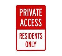 Advertencia de acceso privado solo para residentes, área privada, sin entrada, letreros metálicos de seguridad para negocios, hogar, exterior, interior, carretera, patio, garaje, calle, pared, precau