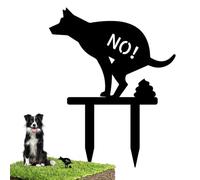 Advertencia de caca de perro, estacas de patio, letrero de metal a prueba de óxido, divertido marcador de piso para caca de perro, jardín, césped, , patio, uso al aire libre, decoración de