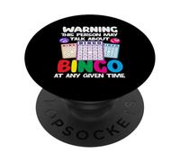 Advertencia de jugador de bingo Hable sobre el bingo en cualquier momento PopSockets PopGrip Adhesivo