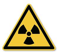 Advertencia de sustancias radiactivas o radiaciones ionizantes: W003 - DIN EN ISO 7010 / ASR A1.3 - Pegatinas: 20 cm, 1 unidad