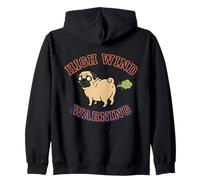Advertencia de Viento Alto tirandose Pedos Pug Broma Perro Meme adorables Pugs Sudadera con Capucha