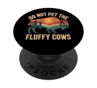Advertencia Divertida de Bisonte con Texto en inglés Do Not Pet The Fluffy PopSockets PopGrip Adhesivo
