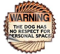 Advertencia: El perro invade el espacio personal con cita de verano | Paquete de calcomanías extraíbles de vaso neutro (8 x 12 cm)
