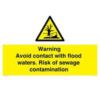Advertencia Evitar el contacto con las aguas de inundación. Riesgo de contaminación de aguas residuales Señal - 600x400mm - A2L