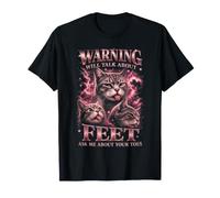 Advertencia Hablará De Pies Gatos Pie Camiseta