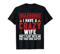 Advertencia I Have A Crazy Wife Hombres Niños Divertido Día de San Valentín Camiseta