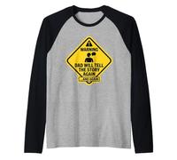 Advertencia papá contará la Historia Divertida Otra Vez Broma del día del Padre Camiseta Manga Raglan