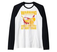 Advertencia podría Comenzar a Hablar de Mini Golf en Cualquier Momento Camiseta Manga Raglan