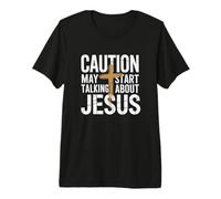 Advertencia: Podría Hablar de Jesús Camiseta Premium