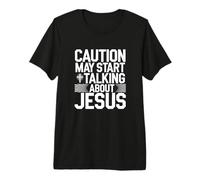 Advertencia: Podría Hablar de Jesús Camiseta Premium