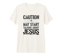 Advertencia: Podría Hablar de Jesús Camiseta Premium