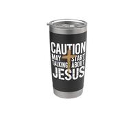 Advertencia: Podría hablar de Jesús Vaso térmico de acero inoxidable de doble pared