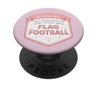 Advertencia Puede Comenzar A Hablar De Flag Football Girl Player PopSockets PopGrip Adhesivo