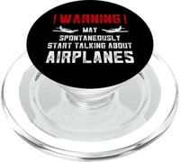 Advertencia Puede Comenzar a Hablar espontáneamente sobre Aviones Volar PopSockets PopGrip para MagSafe