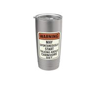 Advertencia puede comenzar a hablar espontáneamente sobre la dieta carnívora Vaso térmico de acero inoxidable de doble pared
