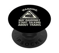 Advertencia: Puede Empezar a Hablar de Trenes Divertido PopSockets PopGrip Adhesivo
