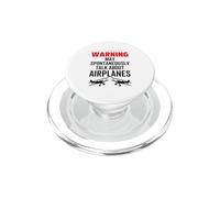 Advertencia Puede Hablar sobre Aviones Divertido avión piloto de aviación PopSockets PopGrip para MagSafe