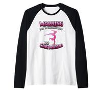 Advertencia Puede Hacer Espontáneamente Cartwheels Gimnasia Gimnasta Camiseta Manga Raglan